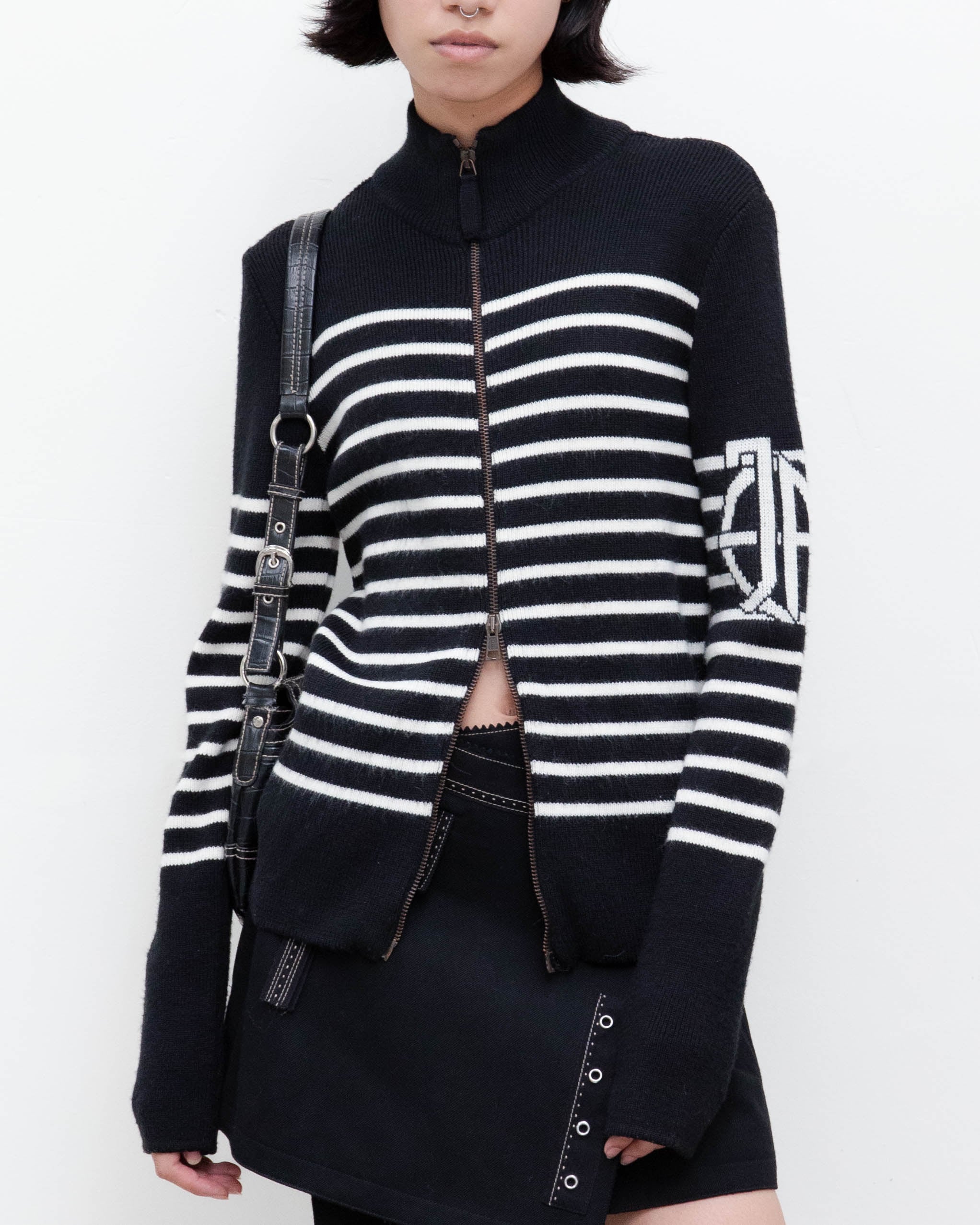 1990s Jean Paul Gaultier - striped zip-up knit jacket | LUIK FINN