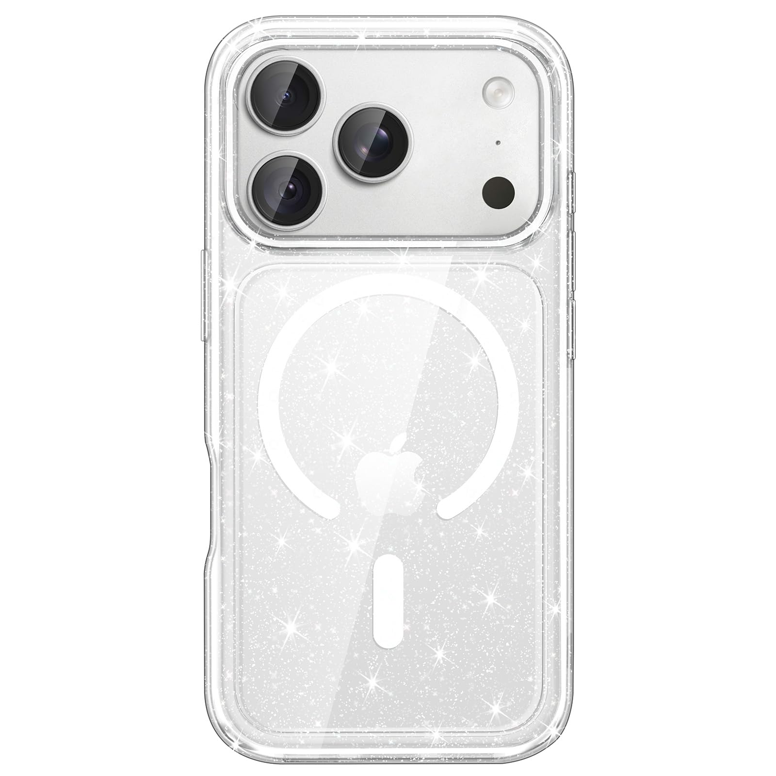 JETech iPhone 18 Pro用 マグネットキラキラケース (クリア)
