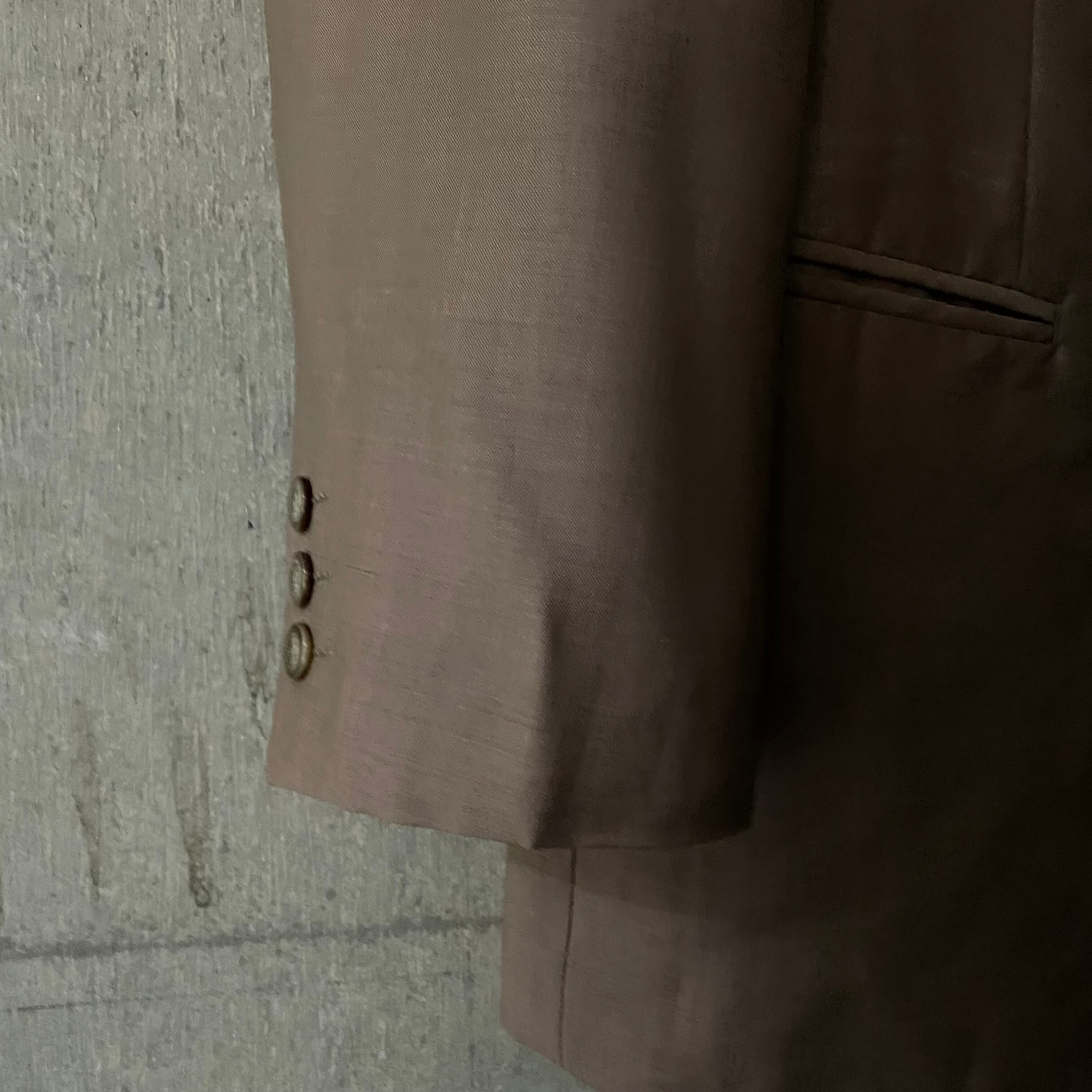 vintage〗graybeigecolor pins wool double setup suit/グレージュ 