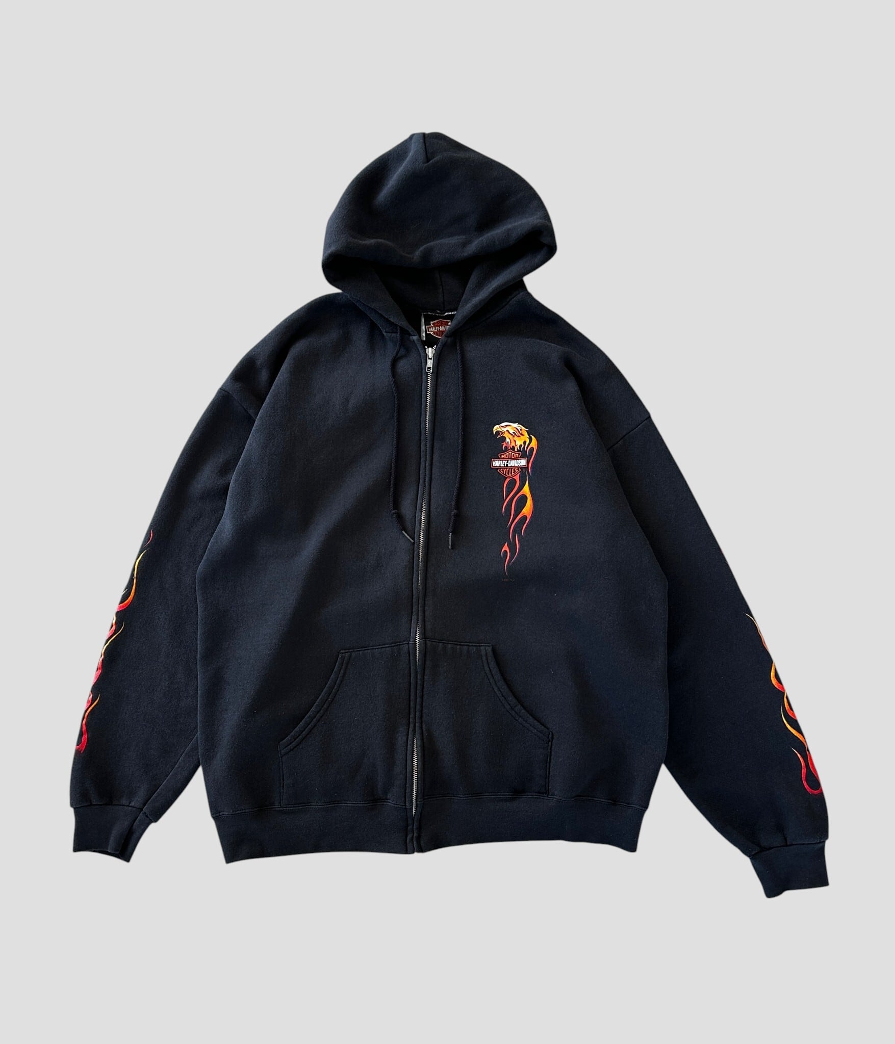 00s vintage ジップフーディー Harley Davidson- Vintage 00s XL Print Zip Hoodie made in USA