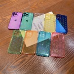 【iphone14対応】 かわいい おしゃれ レーザー入り ハート カラフルカラー iphone ケース 9配色