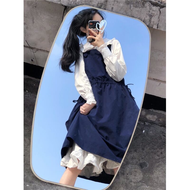 スカート ノースリーブドレス スプリングオータムウェストロング 春物 秋物 萌量不足87839575284