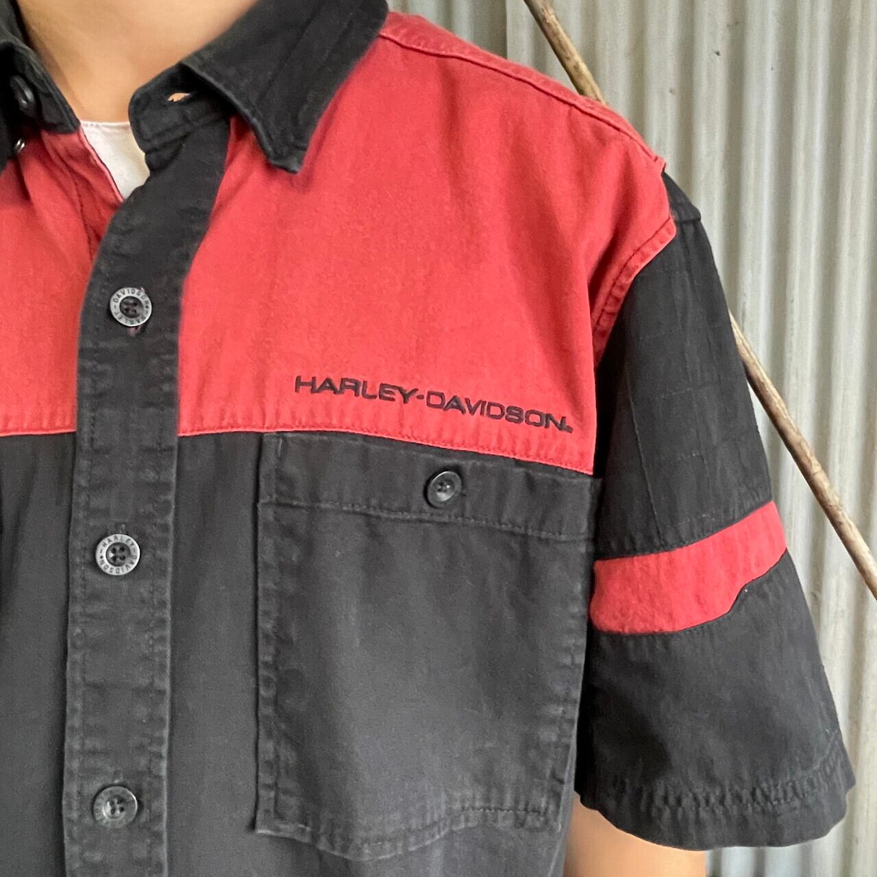 Harley-Davidson ハーレーダビッドソン ロゴ刺繍 メッシュ切替 半袖