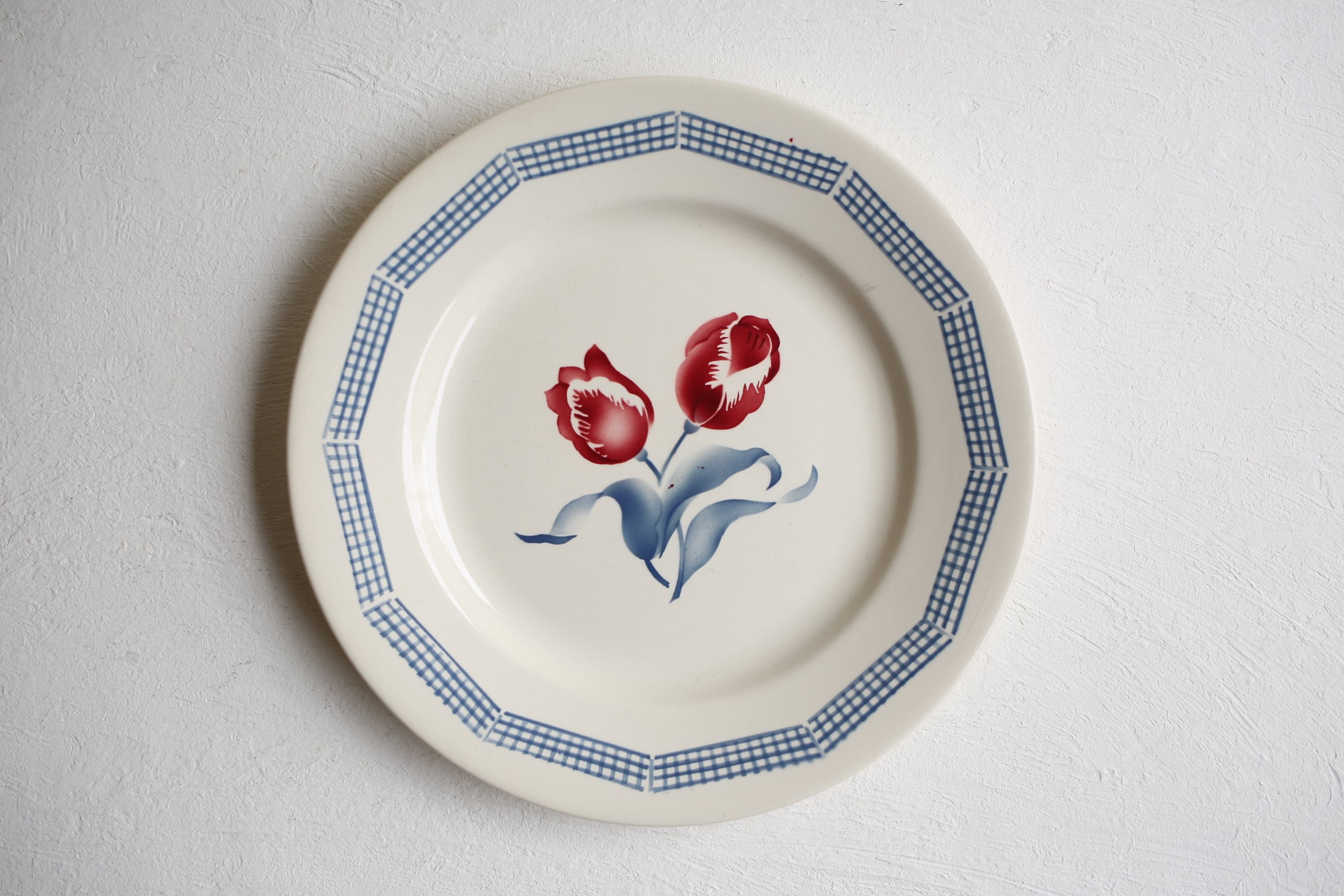 フランス アンティーク ヴィンテージ Digoin ディゴワン 『TULIPES』 プレート N-01220c