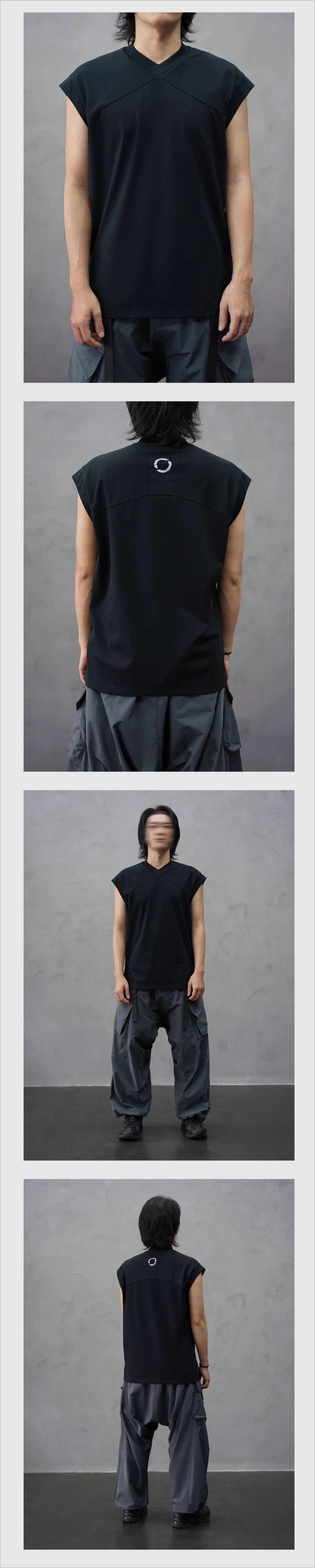 NOSUCISM 24SS COOLMAX®クロスネックノースリーブT