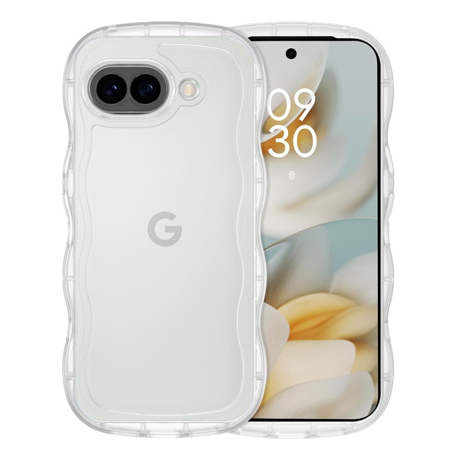 GUAGUA Google Pixel 10A ケース クリア ウェーブ ピクセル 10a ソフト TPU うねうね 純透明 ケース マツと感 人気 韓国 耐衝撃 超軽量 薄型 おしゃれ 黄ばみなし アクスタが入る スマホケース pixel10a ワイヤレス充電対応 ストラップホール付き グーグルピクセル10a なみなみ カバー