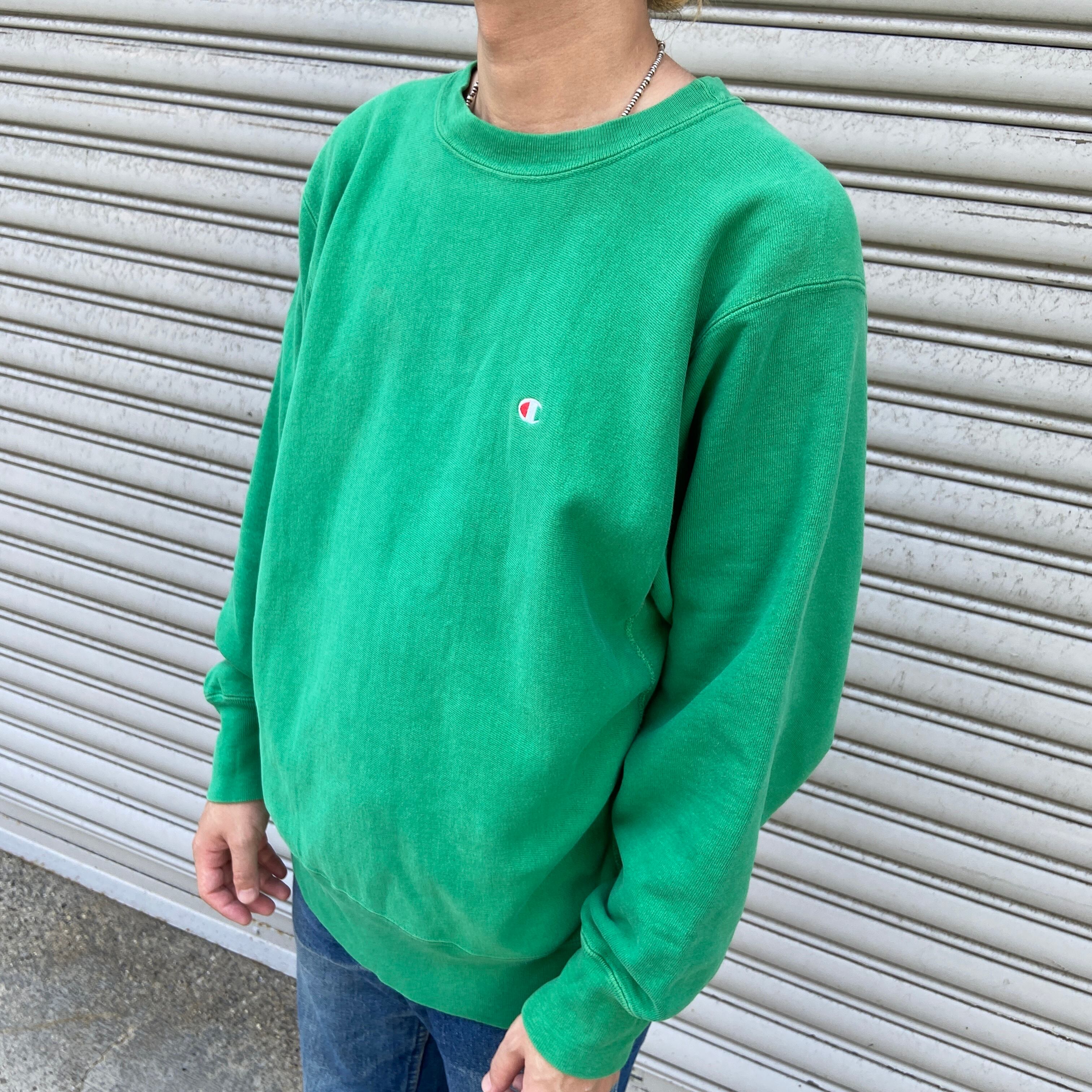 80s Champion リバースウィーブ スウェット プリントタグ 緑 L | 古着 
