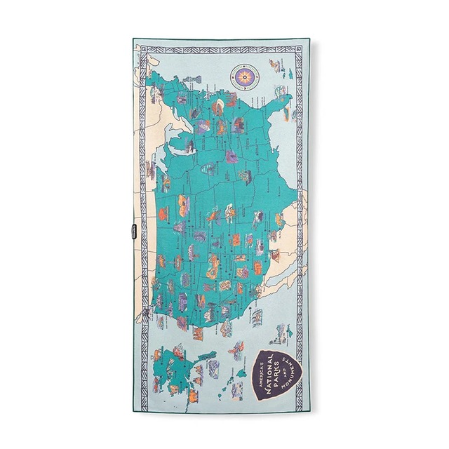 THE NOMADIX（ノマディックス）CAR SEAT COVER TOWEL -NATIONAL PARK MAP　高吸収タオル・カーシートカバー