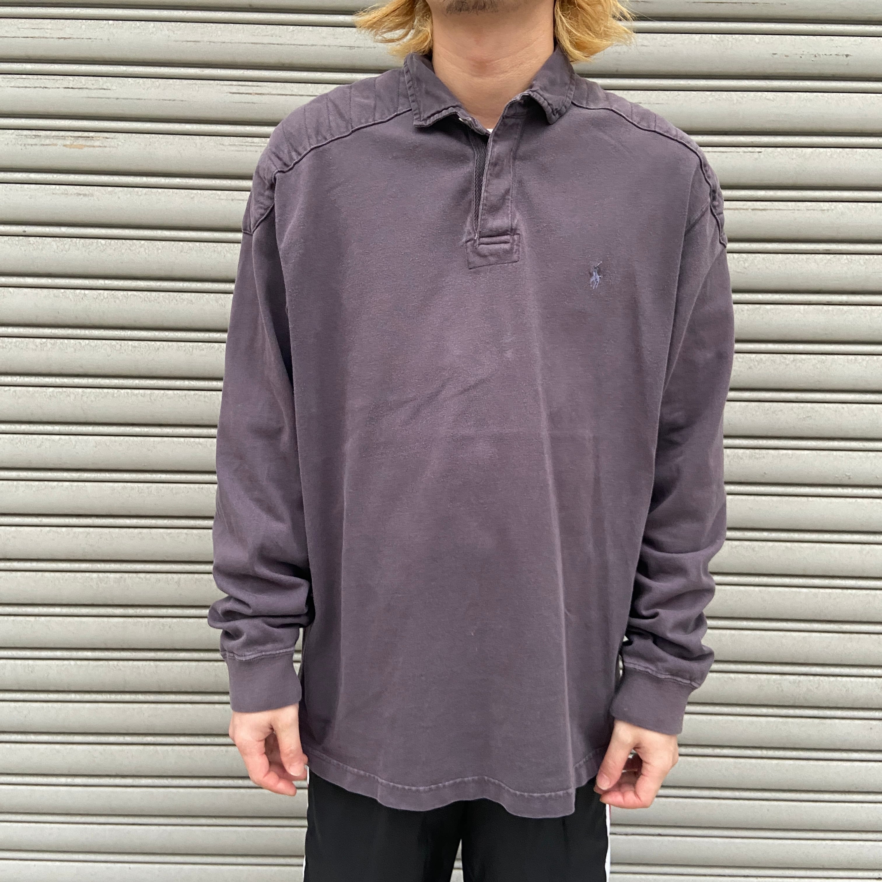 『送料無料』Ralph Lauren 90s ラガーシャツ 長袖ポロ フェードグレー L | 古着屋 Uan powered by BASE