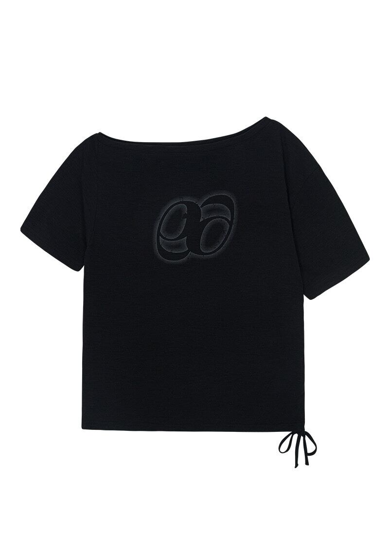as"on KIKI BOXY SHIRRING TEE アズオン 半袖 韓国 KIKI BOXY SHIRRING TEE / WHITE - as