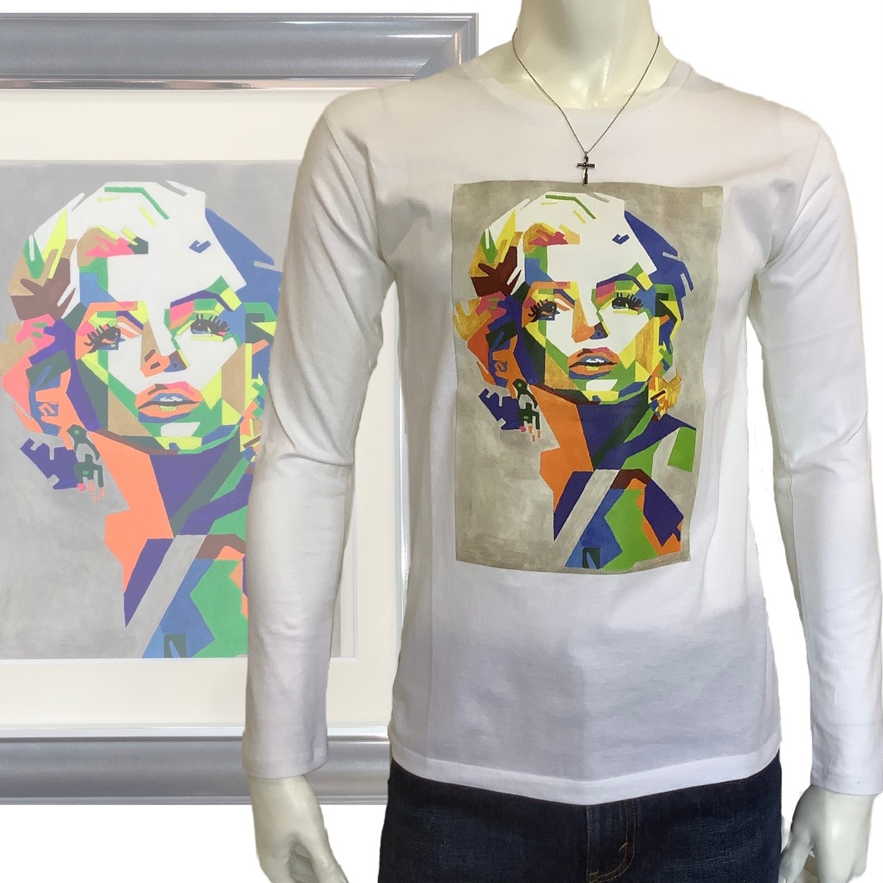 Vivid woman ( 鮮やかな女性 )  ロングTシャツ ホワイト