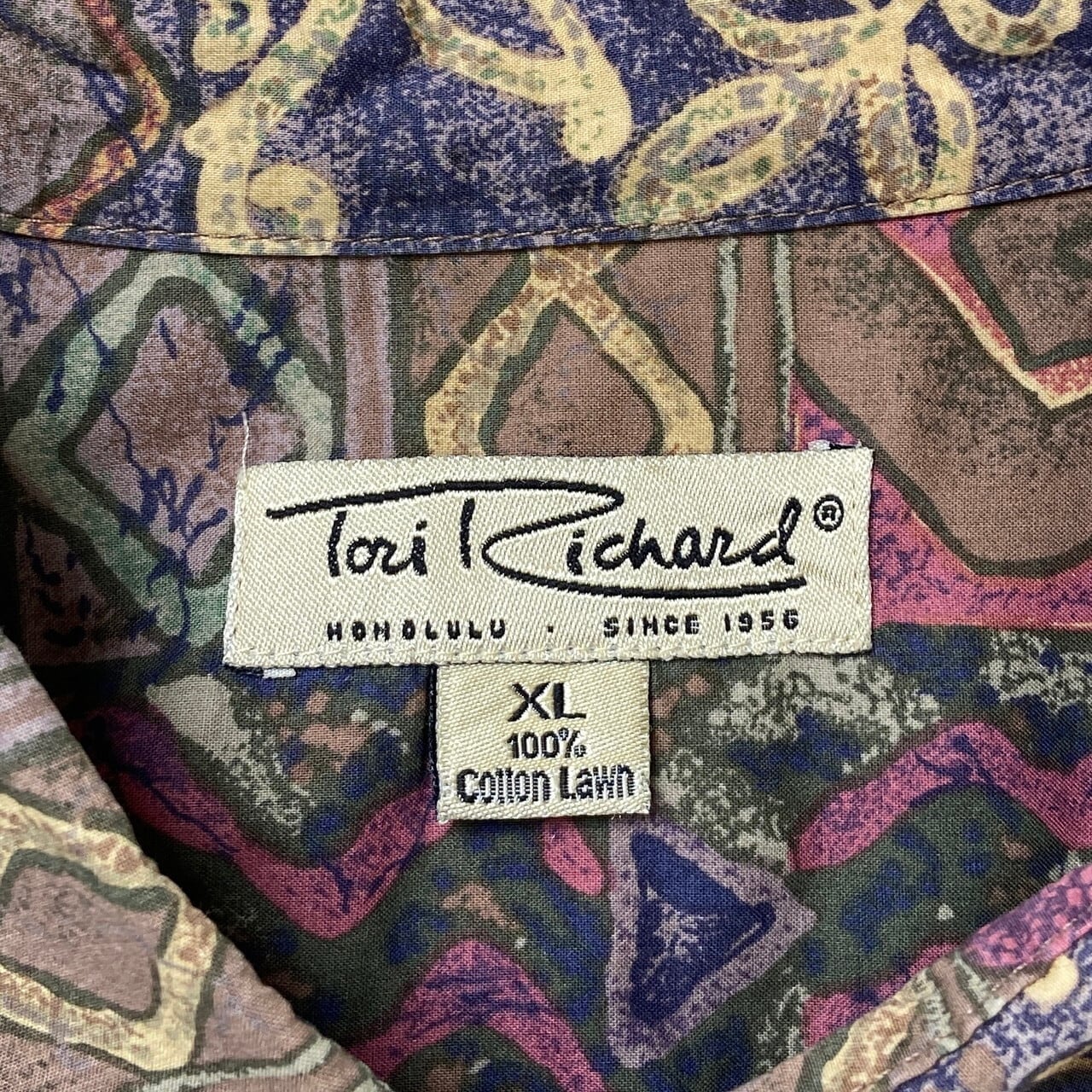ハワイ製 TORI RICHARD トリ・リチャード 半袖 総柄シャツ メンズXL