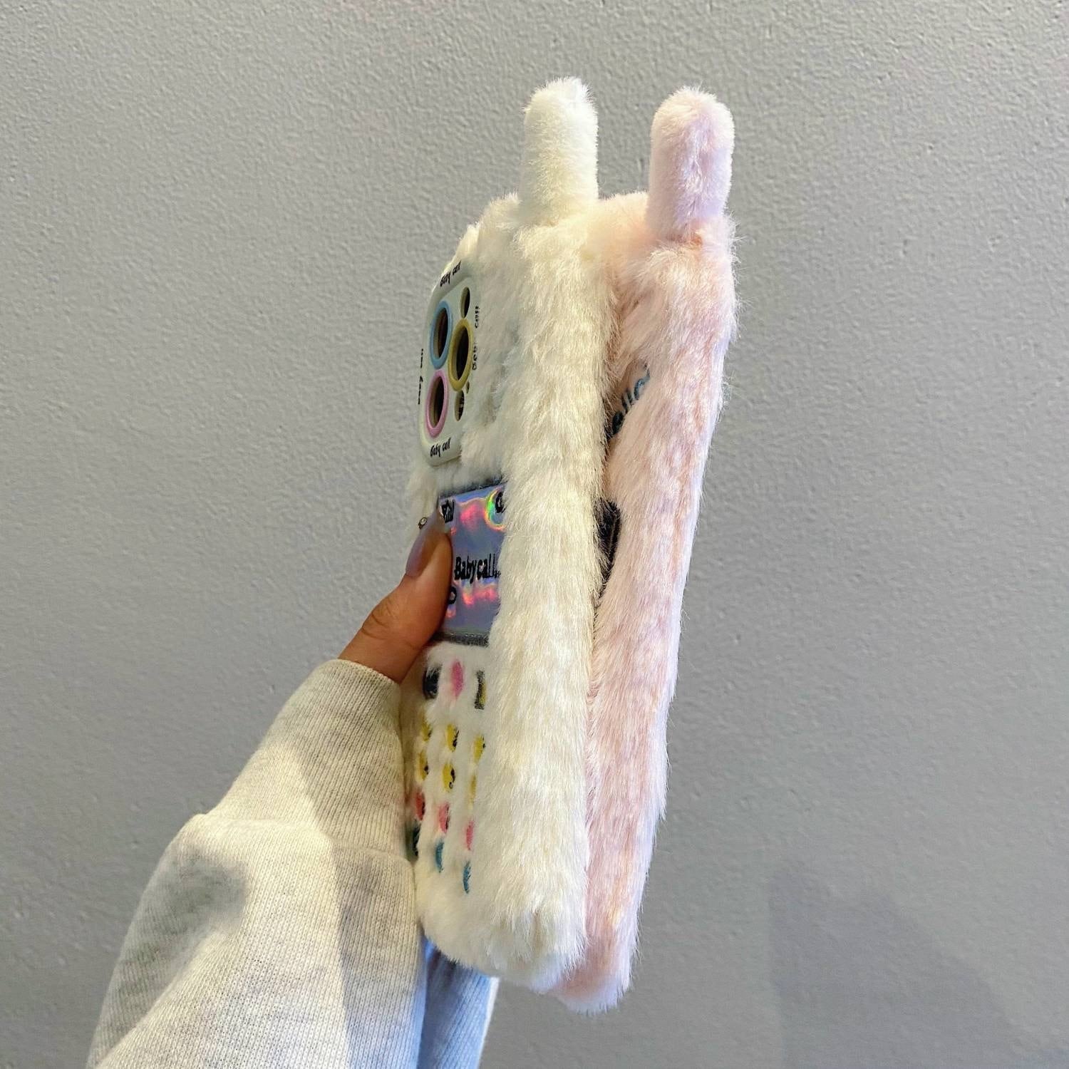 iPhone 16/15/14/13/12 iPhone モコモコケータイ風iPhoneケース