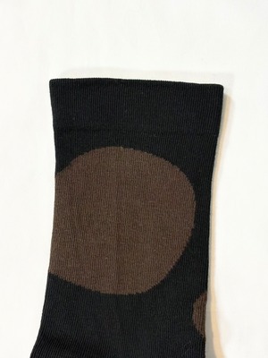 yahae・Organic Cotton Rubber Free Natural Dot Socks・Black　4-4035-22