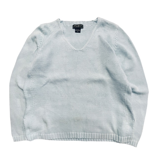 【Eddie Bauer/エディーバウアー】Vネックセーター⭐︎淡色 古着男子