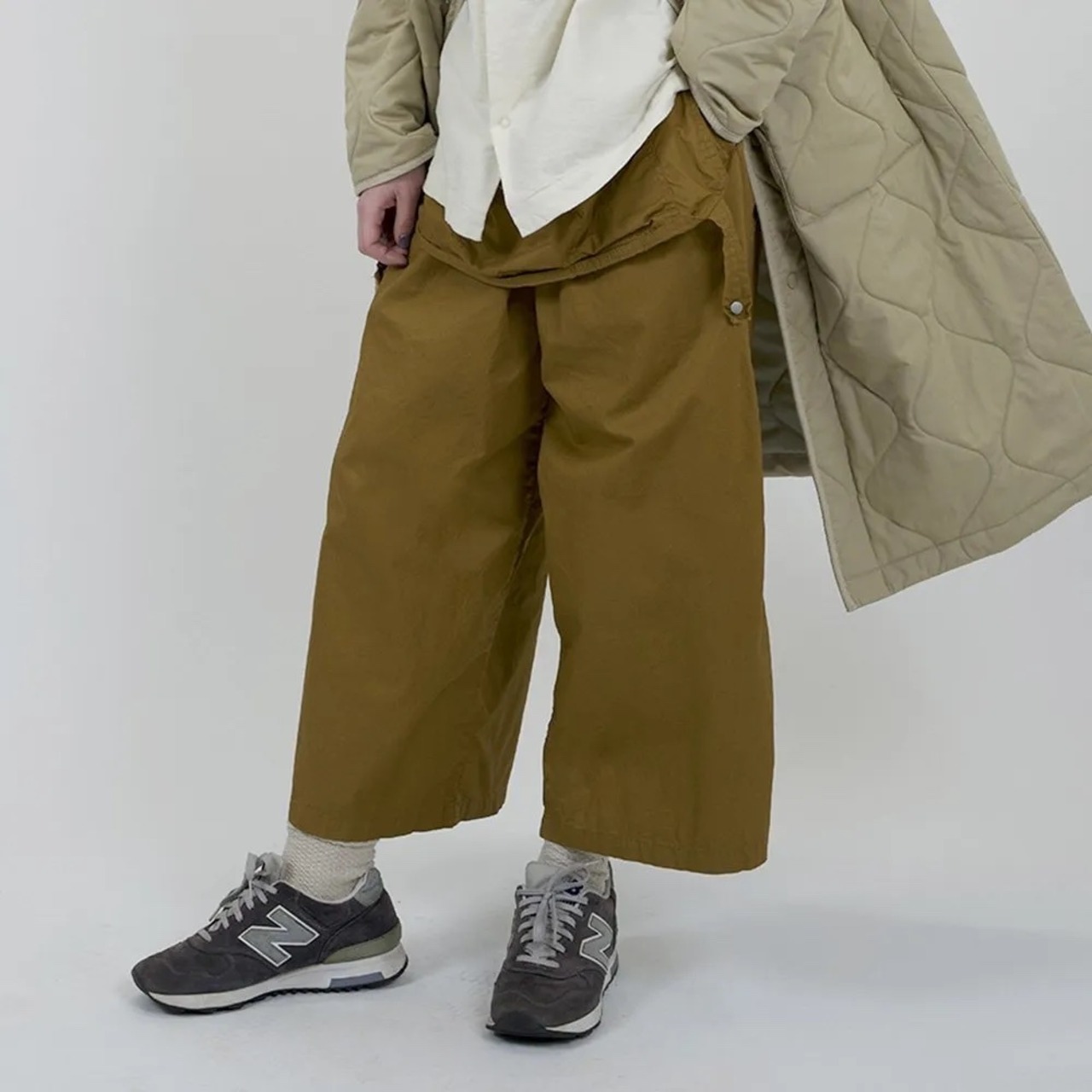 APRON PANTS -OLIVE-/ナプロン/エプロンパンツ/ボトムス