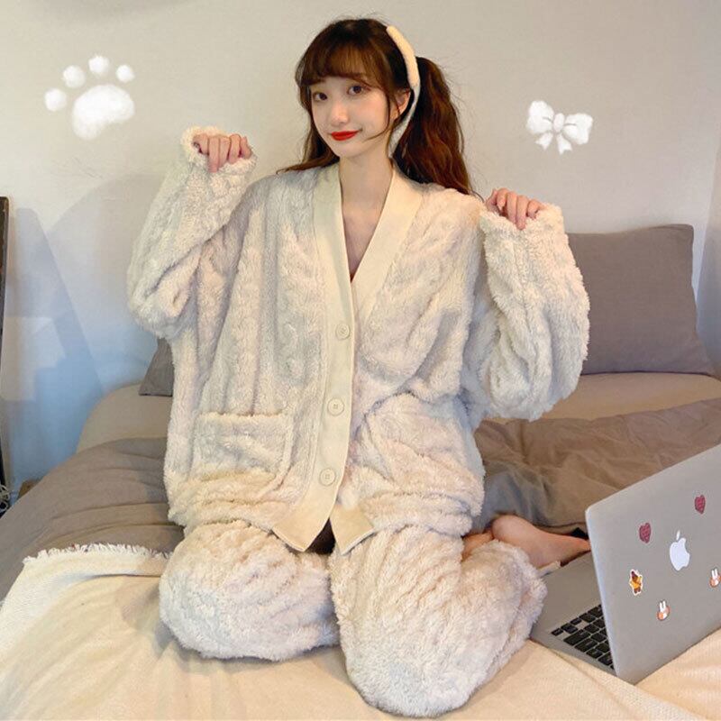 ウィンターレディースコーラルベルベットルーズカーディガン 冬物 萌量不足7822260531