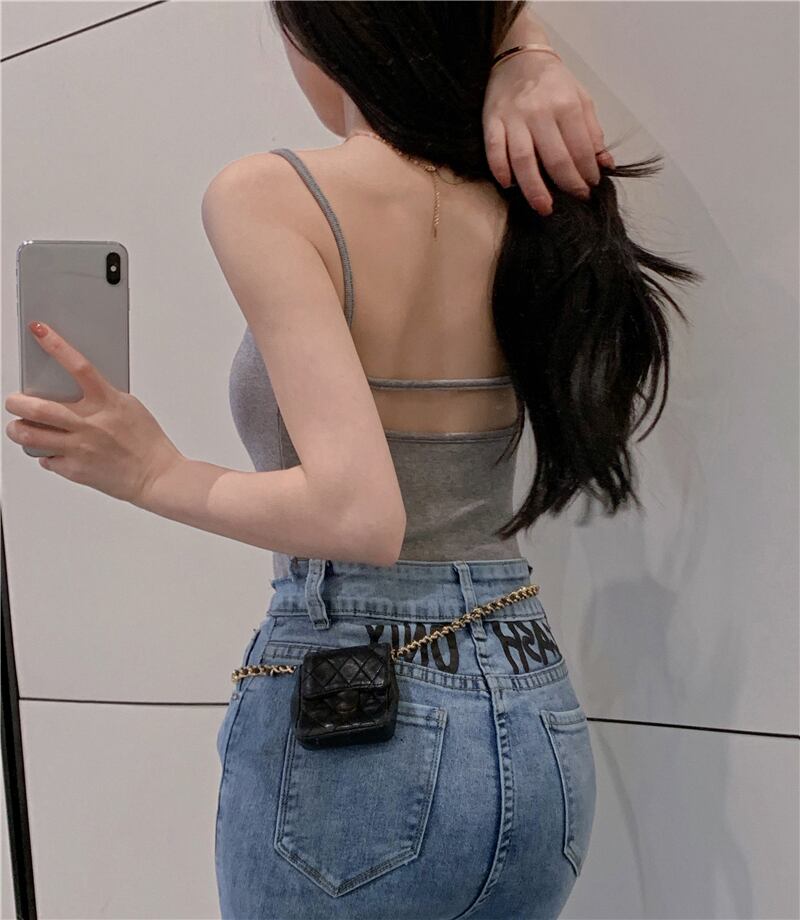 ニットサマーホルターショートトップス 夏物 ブラックストロベリース70869977266