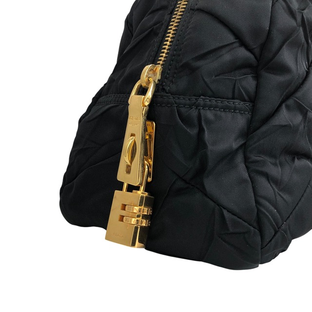 PRADA プラダ ハンドバッグ ブラック ロゴ ナイロン チェーン vintage ヴィンテージ オールド bruewc