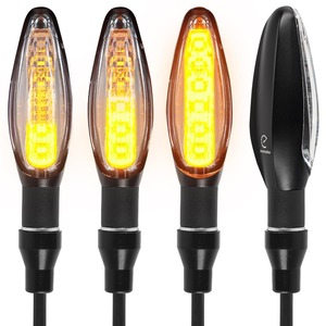 【数量限り】Evermotor バイク ウインカー アップグレード版 流れるウインカー led ウインカー バイク eバイク 車検 12V 汎用 防水 アンバー 高輝度 前後左右通用 4個セット