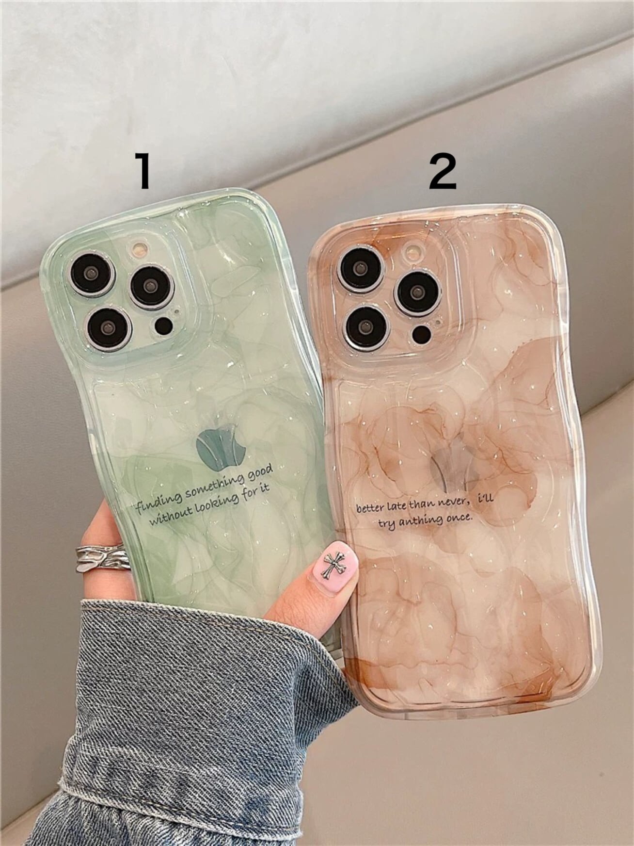 iPhoneケース iPhone15 iPhone14 水彩 マーブル 波 かわいい 