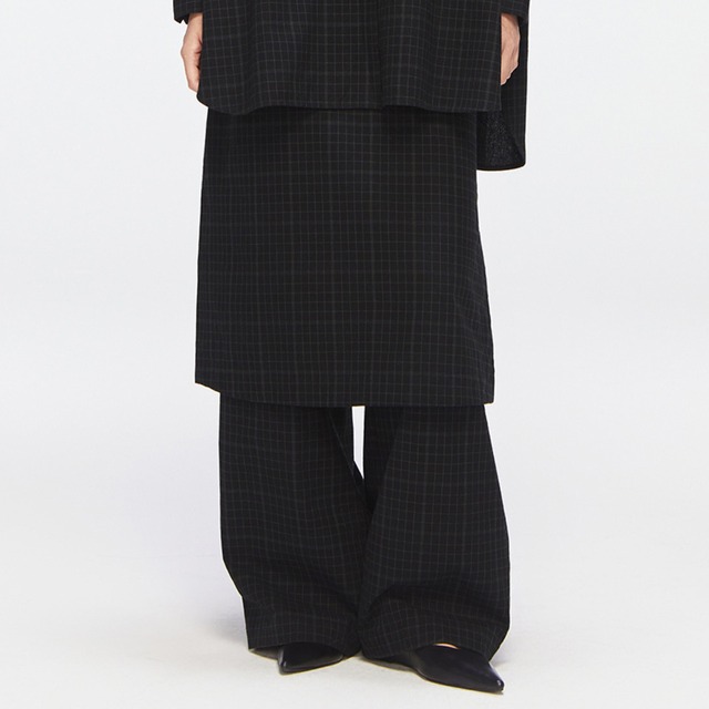 Check pattern maxi skirt A00037