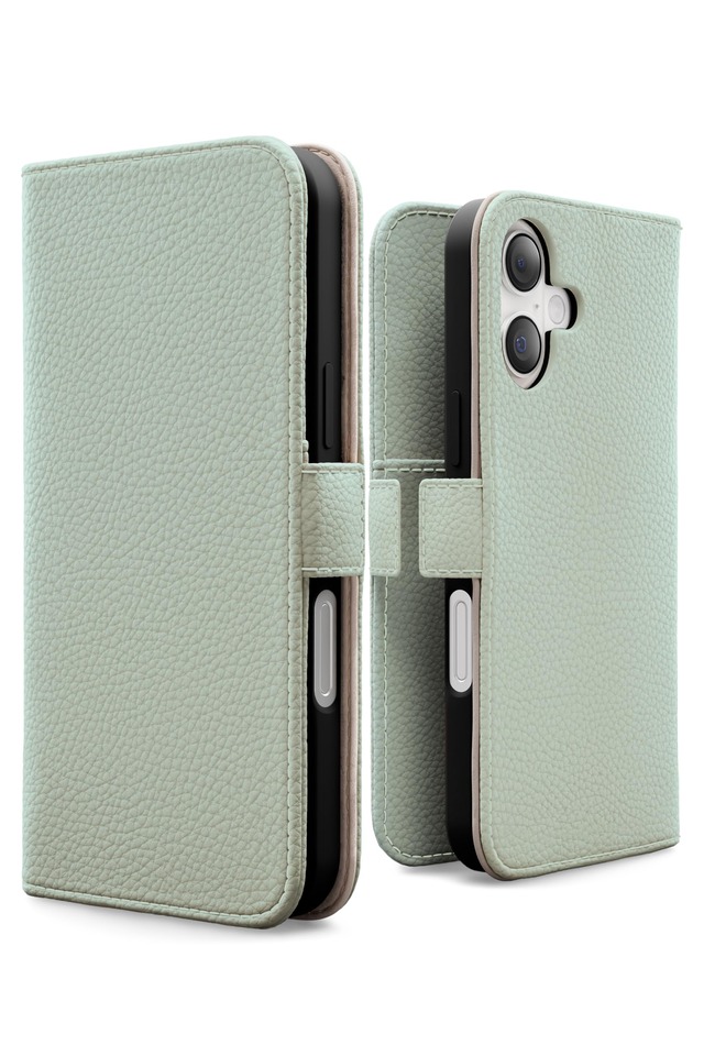 MINTY iPhone17 用 ケース 手帳型 ベルト付き ミントグリーン