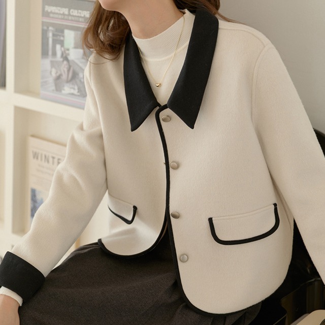 bicolor mid length coat