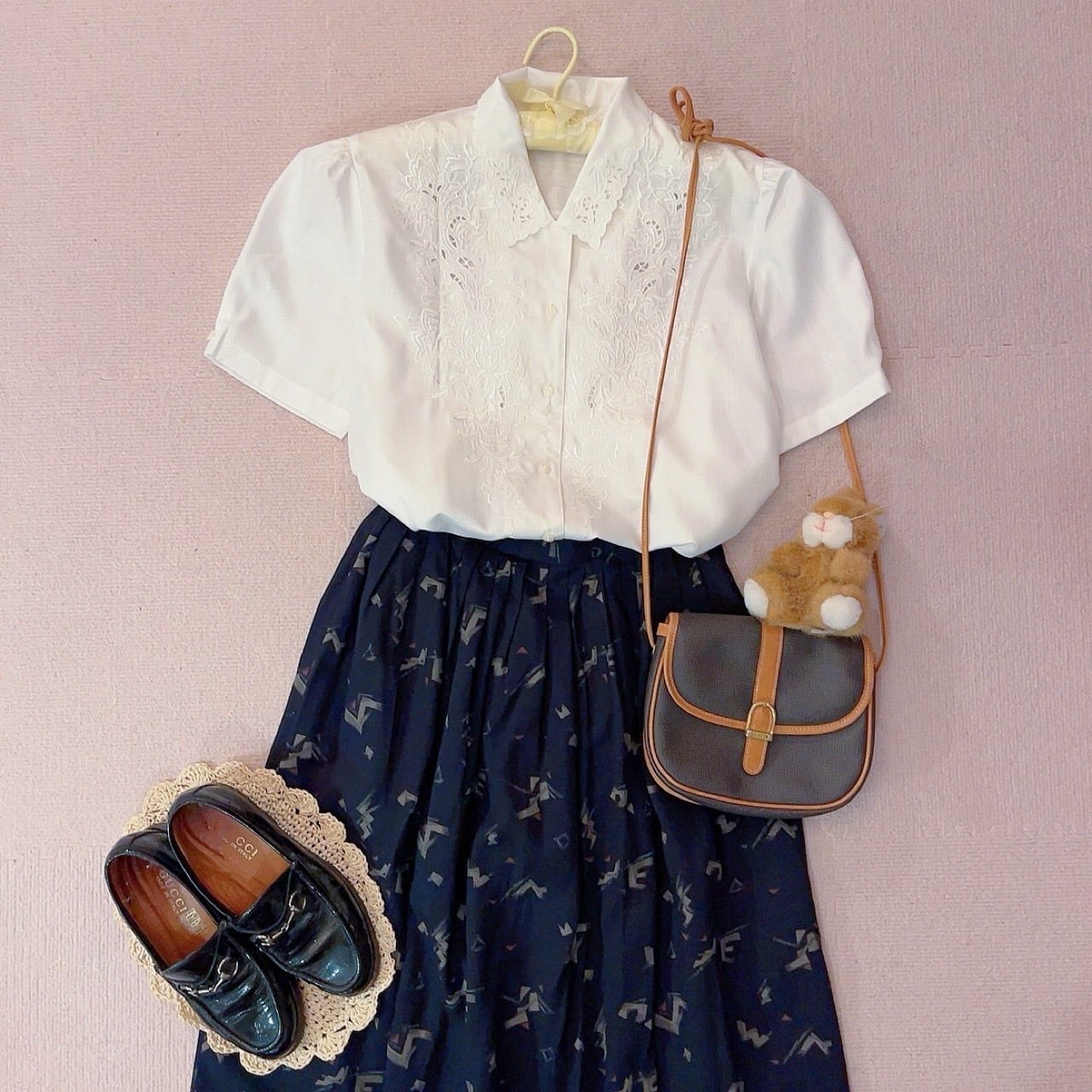 botanical embroidery white blouse