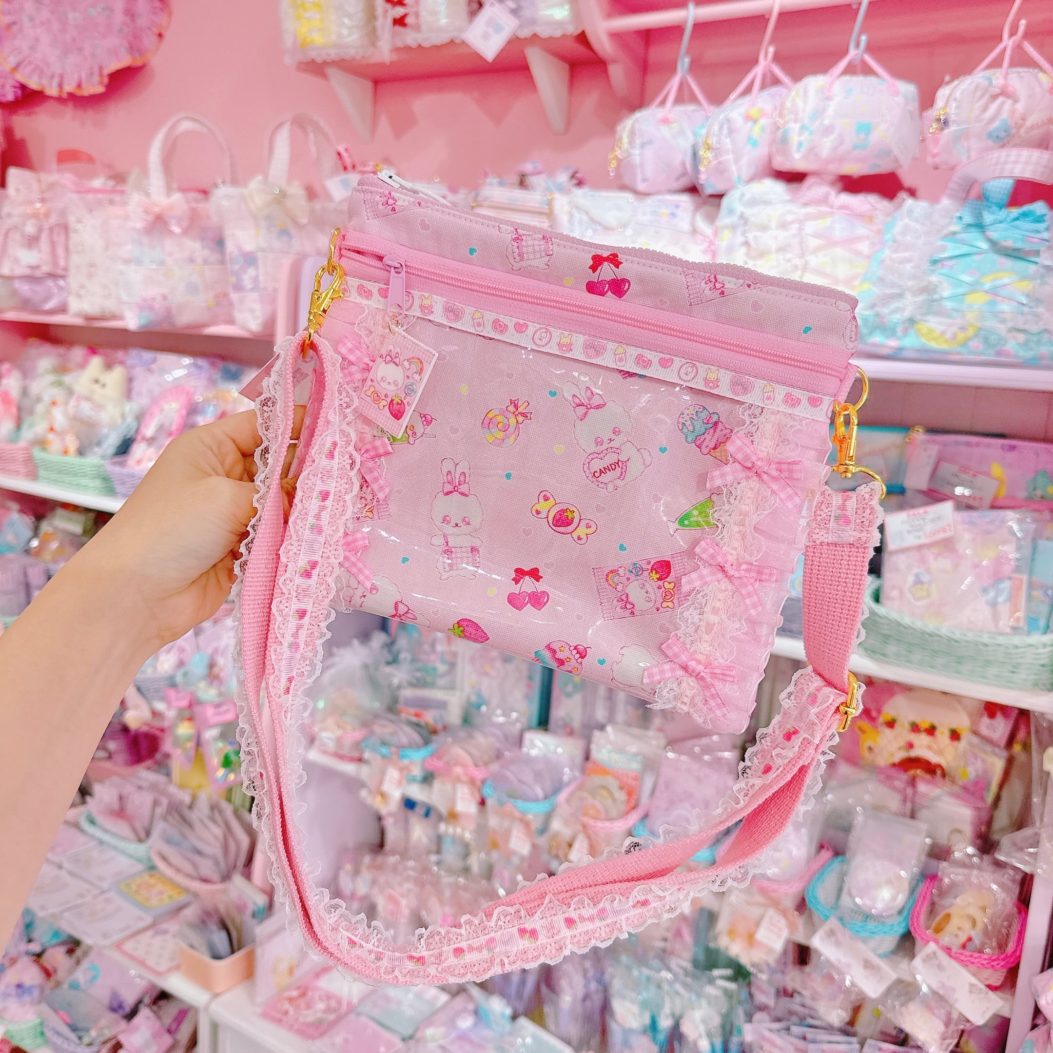 【E7】152-5 2wayぬいぐるみポケット付きサコッシュ