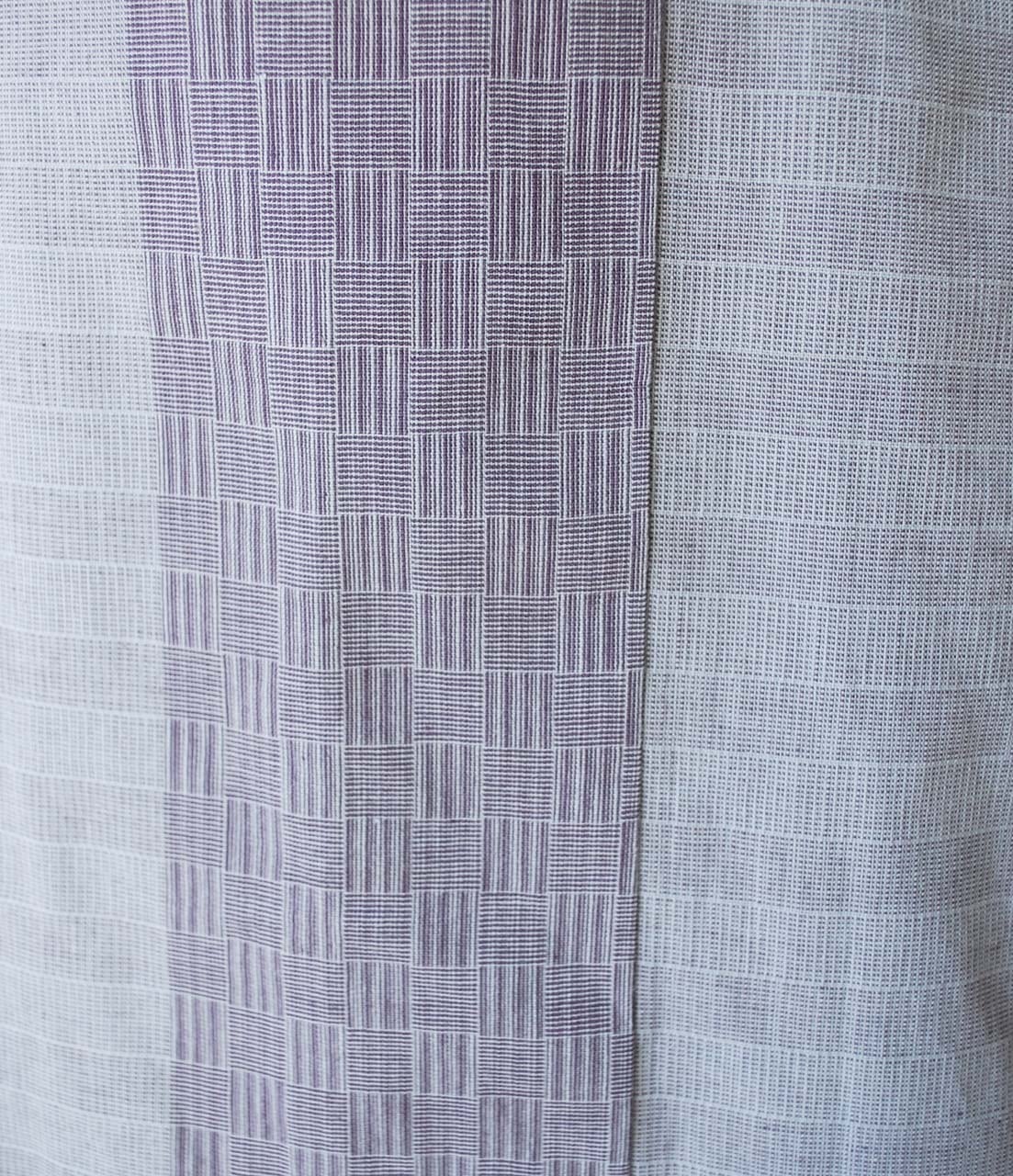 【単衣】小千谷織物 越後片貝 紺仁謹製 綿紬 単衣着物