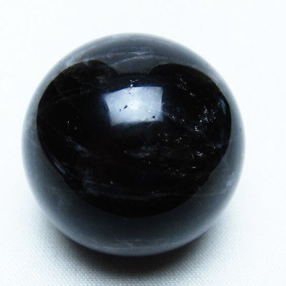 モリオン 丸玉 35mm 黒水晶 スフィア 置物 一点物 141-8097