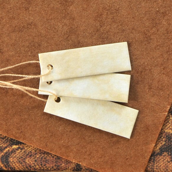 アンティーク値札タグ L 下げ札 糸付きタグ 13×37mm 50枚 D115