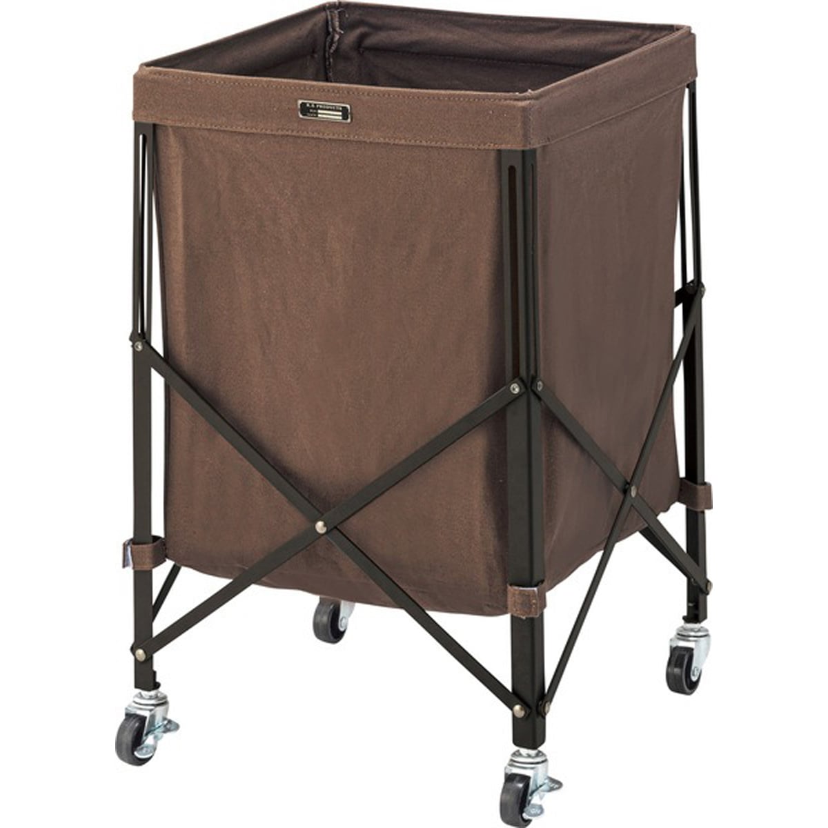 フォールディングバスケットワゴン スチール 粉体塗装 コットン