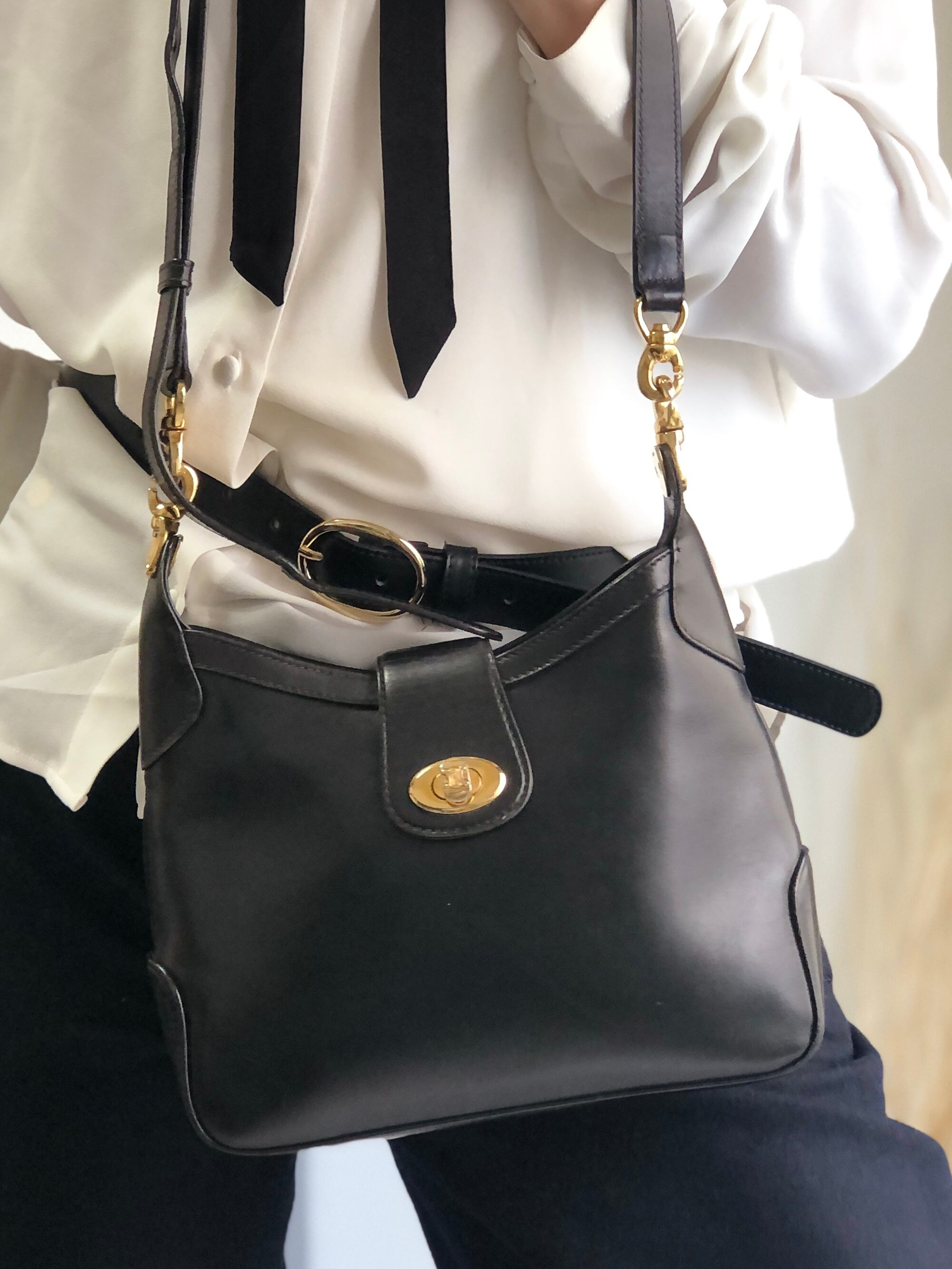CELINE セリーヌ ショルダーバッグ ブラック ターンロック ブラゾン