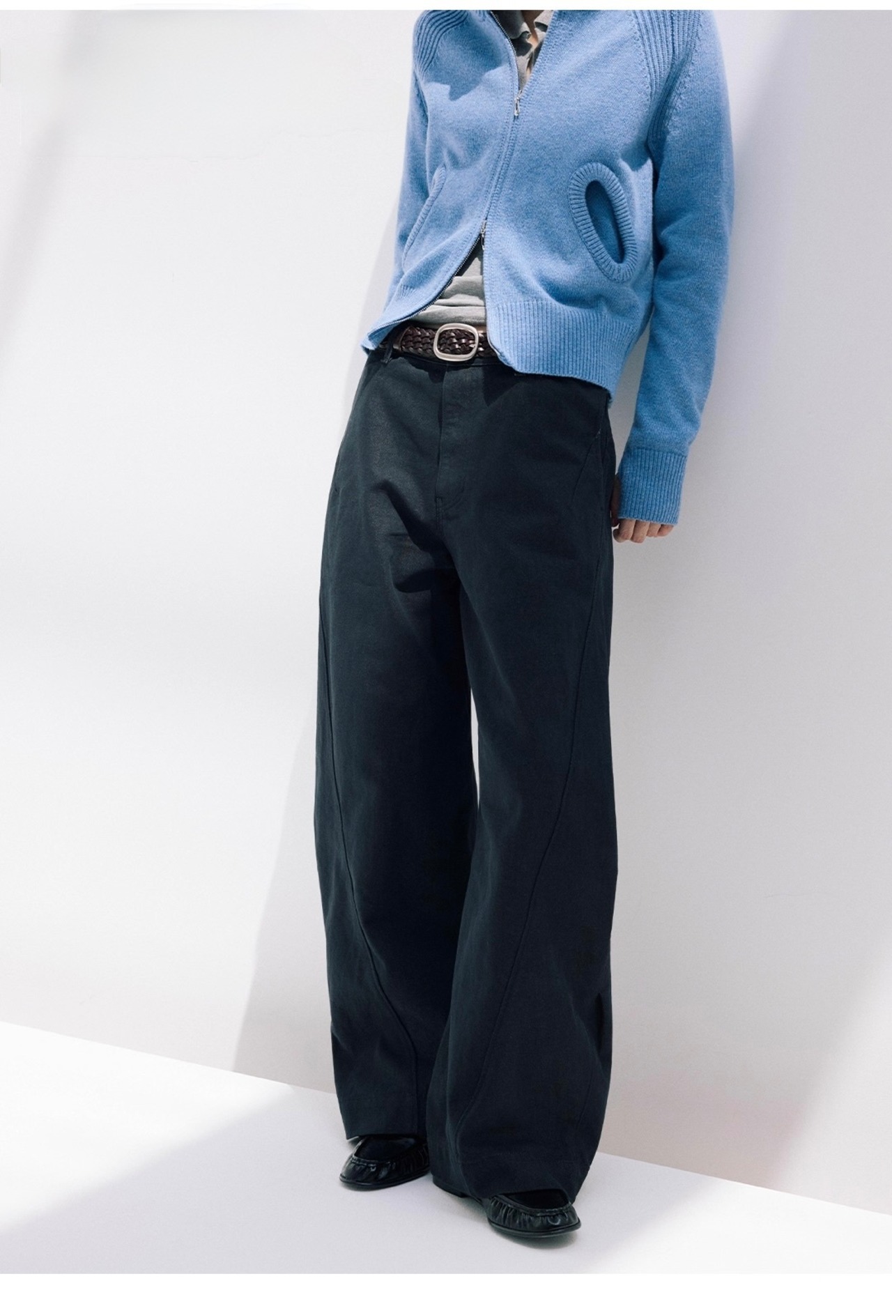 NORYBRAND Curve Leg Cotton Trousers