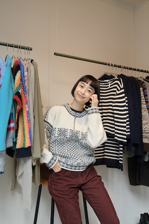 Wallner STRICK ジップアップノルディックニット