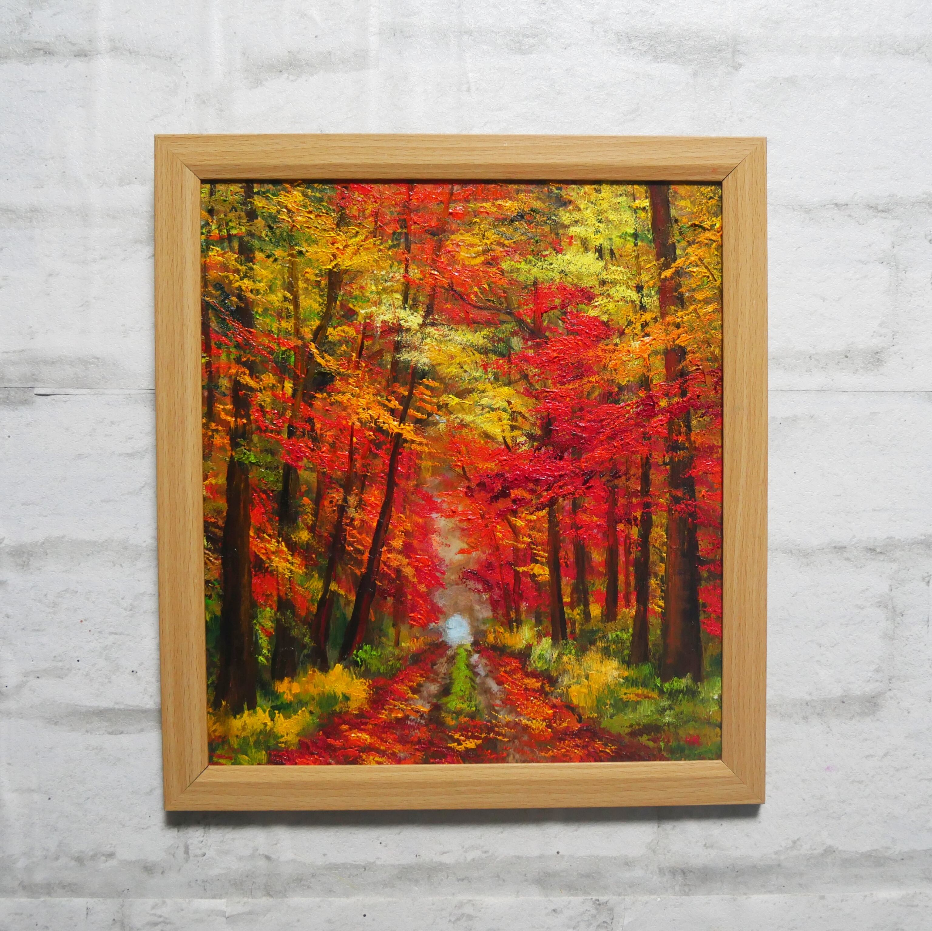 油絵 油彩 油彩画 絵 絵画 【紅葉の回廊】 | HIROSHI1990 油絵 油彩 油彩画 絵 絵画 【紅葉の回廊】 | HIROSHI1990