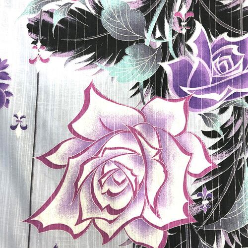 着物　ビーズバッグ　紫・花柄・椿カメリア・お稽古、観劇 着物 ビーズバッグ 紫・花柄・椿カメリア・お稽古、観劇