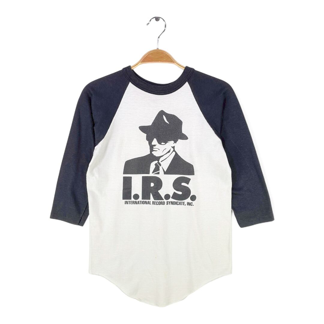 80s I.R.S. RECORDS USA製 ヴィンテージTシャツ レコード会社 アメリカインディーズレーベル ブラック ホワイト サイズS 古着 @AAZ1027