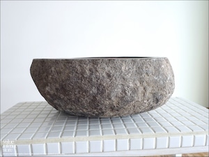 手洗鉢 自然石 洗面ボウルS-E19 洗面器 手洗いボウル 天然石 ウォッシュボウル 洗面資材 お手洗い用 W39 x D31 x H15cm