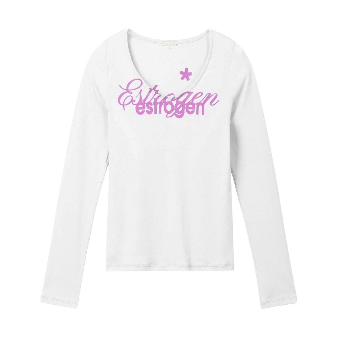 ●bonnae● Estrogen lettering top bonnae】Estrogen lettering top White | MINERAL