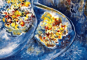 マルク・シャガール絵画「愛しのベラ」作品証明書・展示用フック・限定375部エディション付複製画ジークレ