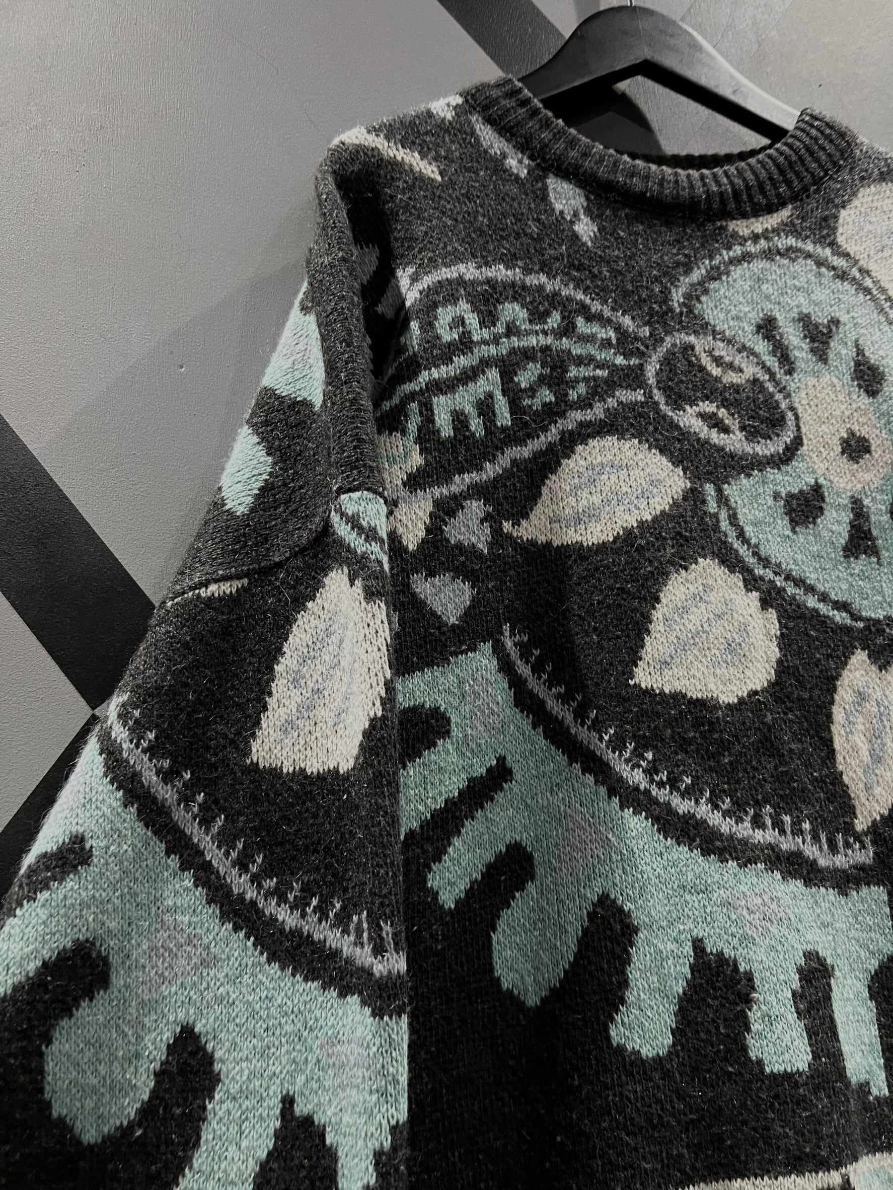 Black weirdos ying yangモヘアニット ブラックウィドウ陰陽 Black