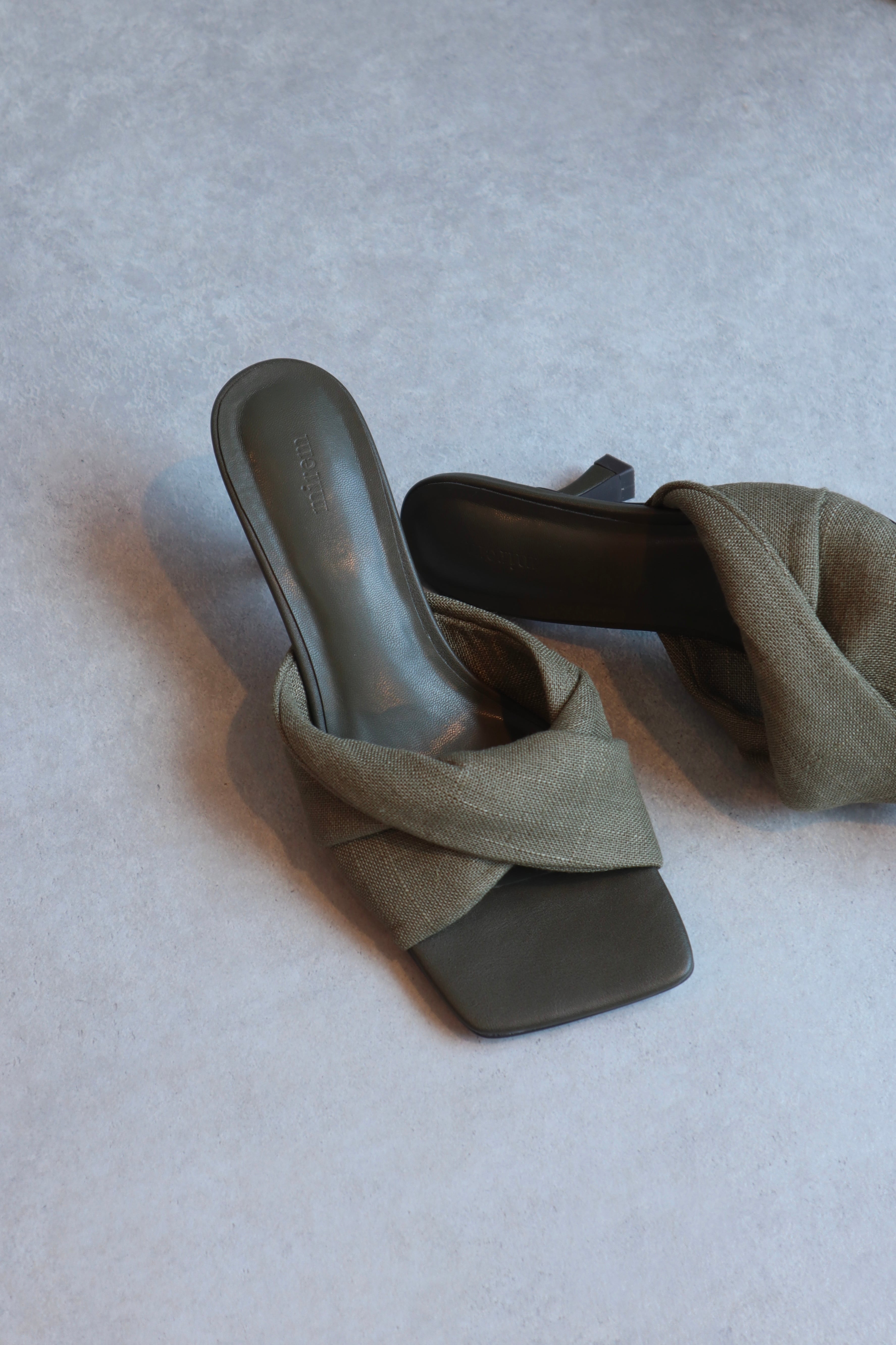 Twist bicolor sandals OLIVE