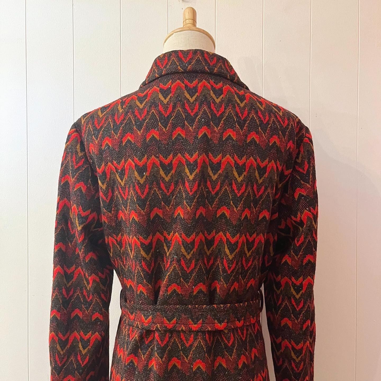 70s jacquard knit coat