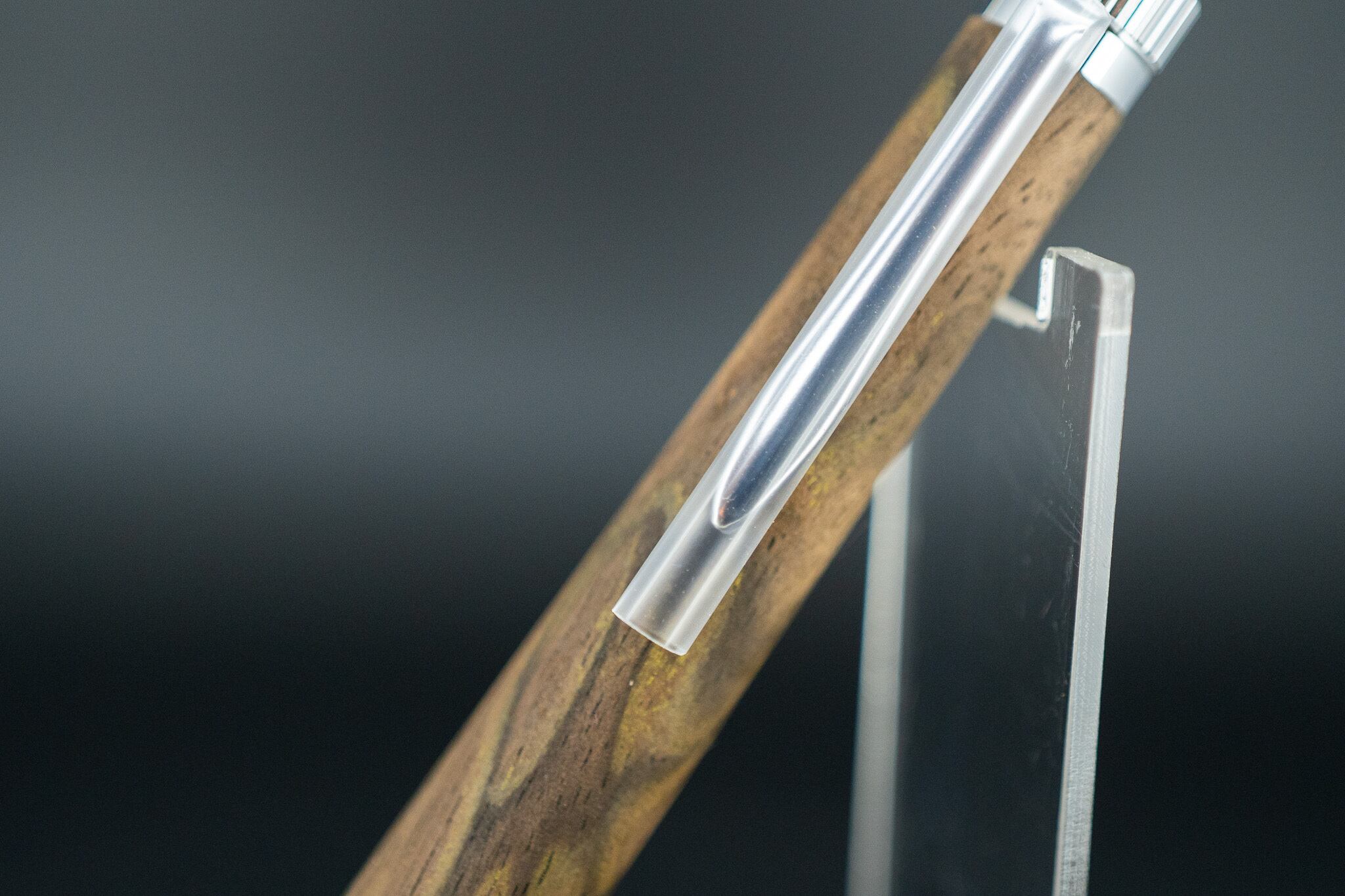 【魅惑の黒い紋様】黒柿 孔雀杢 極上 ① silver MP