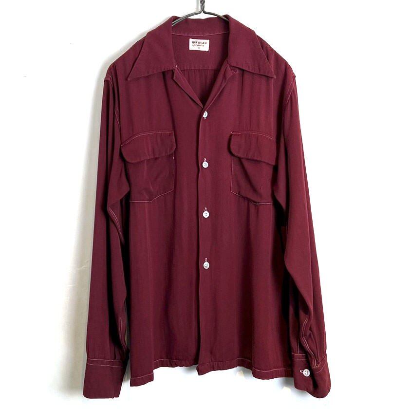 ピ*ン様 50s brent rayon gabardine shirt 50s BRENT レーヨンギャバジンシャツ