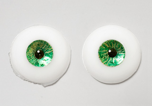 Silicone eye - 17mm Metallic Emerald Gold with Smaller Iris for 15mm