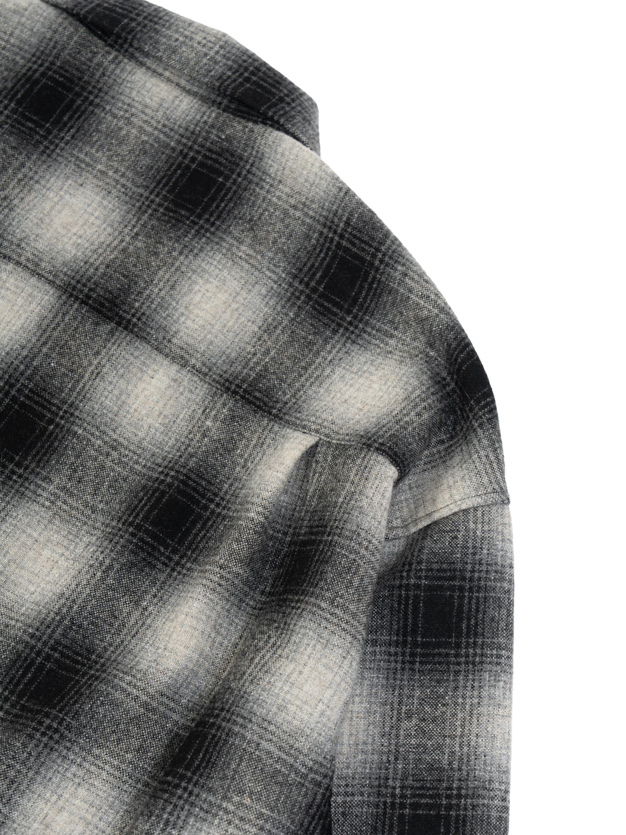 Ombre Check Shirt Jacket (white×black) | OVY